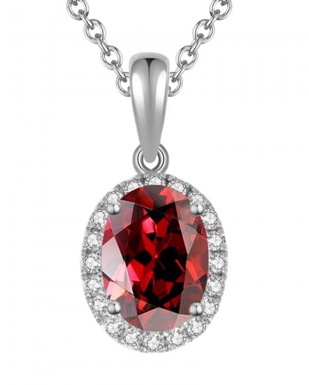 OVAL COLORED STONE DIAMOND PENDANT (VP294)